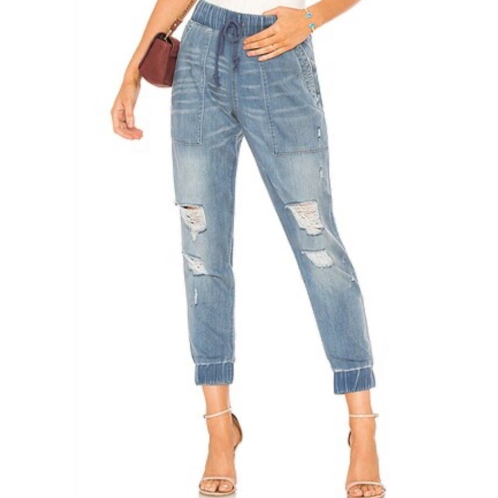 Bella Dahl Distressed Denim Pocket Jogger Pants Venice Wash Size S - Picture 8 of 12